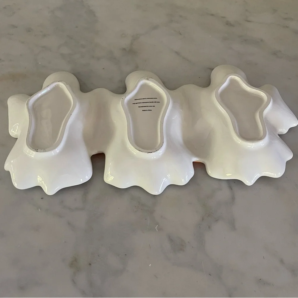 Ceramic Halloween Ghost Platter Dish Set Server